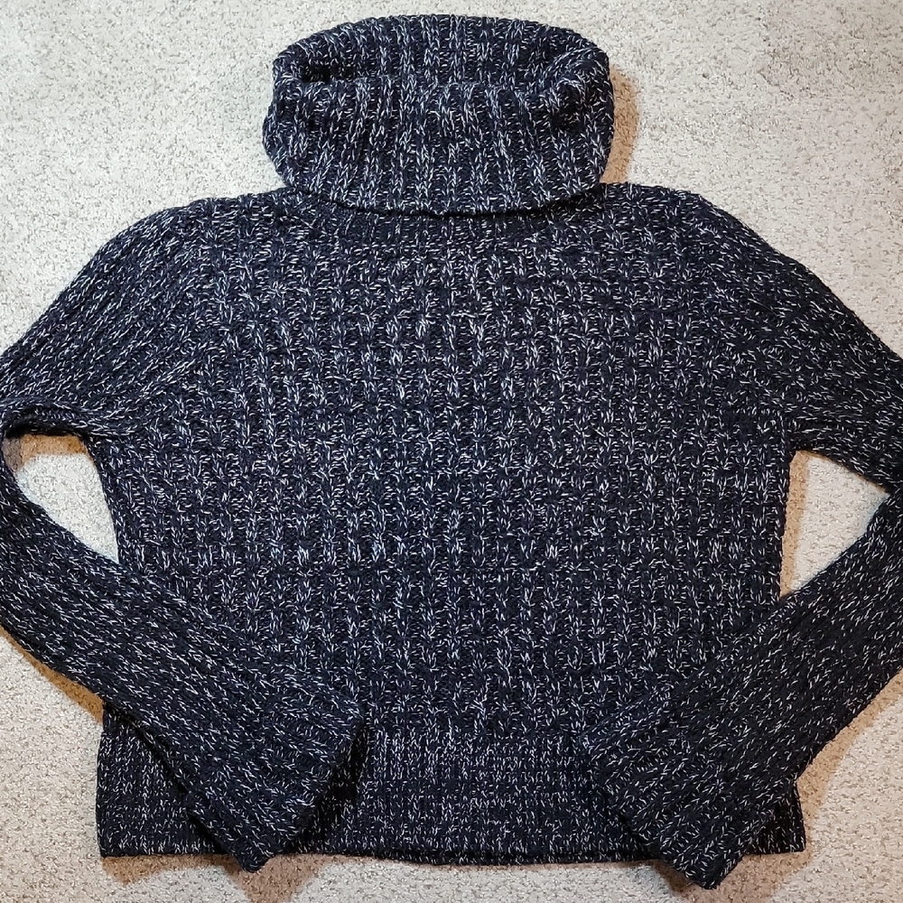 Free People Black and White Cowl Neck Sweater